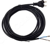 Stroomkabel kabel snoer voor stofzuiger haspel 2x0.75mm2 Universeel 6 meter met kabelschoentjes - kabelhaspels - zwart