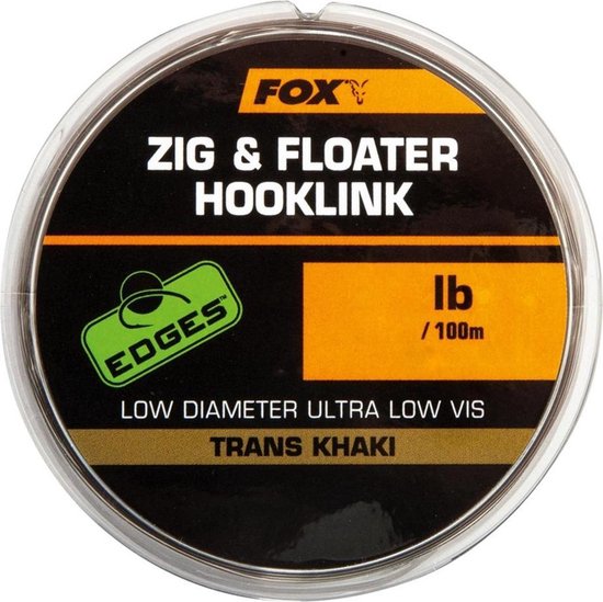 Fox Edges Zig and Floater Hooklink - Trans Khaki - 0.26mm - 10lb - Khaki van Fox — afbeelding 2