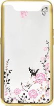 ADEL Siliconen Back Cover Softcase Hoesje Geschikt voor Samsung Galaxy A80/ A90 - Bling Bling Goud Vlinders en Bloemen