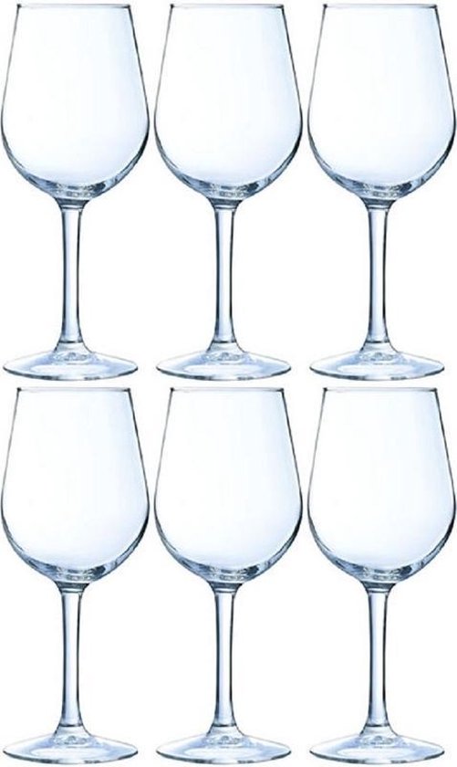 6x Luxe wijnglazen voor rode wijn 370 ml - 37 cl - Rode wijn glazen - Wijn drinken - Wijnglazen van glas