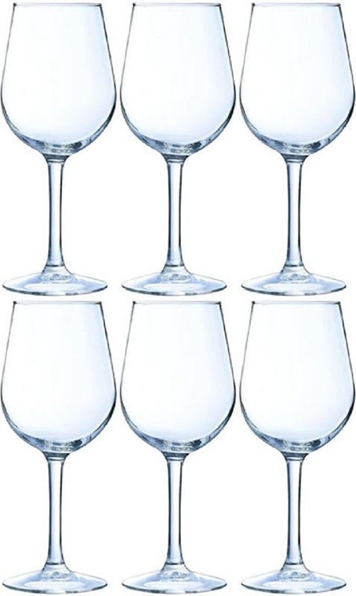 6x Luxe wijnglazen voor rode wijn 370 ml - 37 cl - Rode wijn glazen - Wijn drinken - Wijnglazen van glas