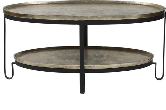 Foto: Ptmd kae gold ovale alu black coffeetable