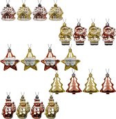 Decoratieve Kerstballenset 20 stuks - goud/bordeaux -binnen en buiten