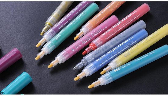 Acrylverfstiften 242 Kleuren Nicety Acrylic Paint Markers TrendGate 240 Kleuren Acrylverfstiften Voor Stenen, Waterbestendig, Acrylverfmarkers Voor Hout, Canvas, Glas, Papier, Ceramiek, Paaseieren, Decoratie, Doe-het-zelf Fotoalbums, Enz Languo Acrylic