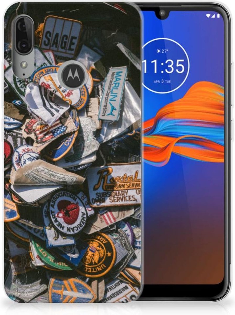 Motorola Moto E6 Plus Siliconen Hoesje met foto Badges