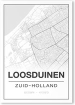 Poster/plattegrond LOOSDUINEN - A4
