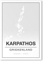 Poster/plattegrond KARPATHOS - 30x40cm