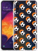 Galaxy A50 Hoesje Soccer Ball Orange Shadow - Designed by Cazy