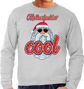 Grote maten foute Kersttrui / sweater -  Stoere kerstman - motherfucking cool - grijs voor heren - kerstkleding / kerst outfit 3XL (58)