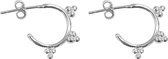 Jewelryz Trio Dots Hoops Oorbellen | 925 sterling zilveren oorringen | 12 mm