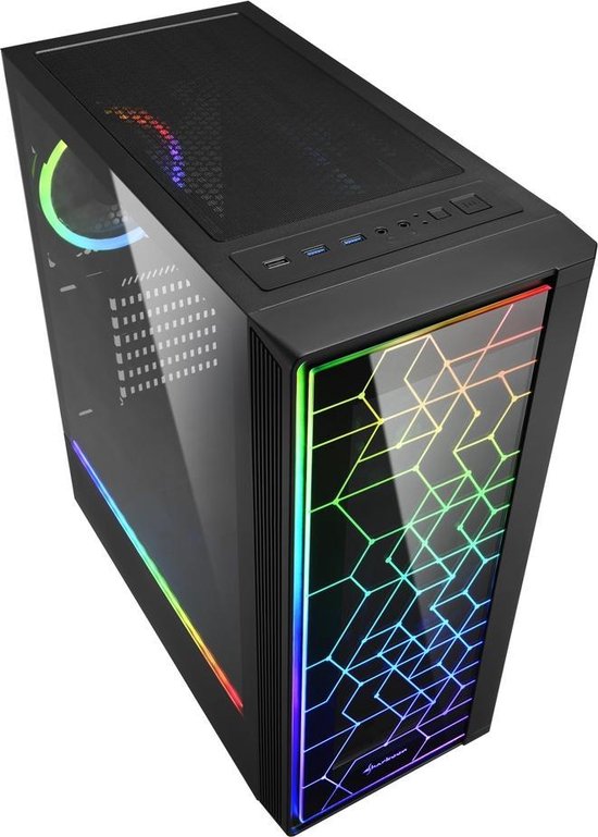 Bol Com Sharkoon Rgb Lit 100 Midi Atx Tower Zwart