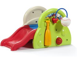 Step2 Sports-Tastic Activity Center - Speeltoestel met Sport accessoires voor kinderen - Glijbaan, Basketbal, Voetbal en Honkbal set voor peuters - Speelgoed van plastic / kunststof