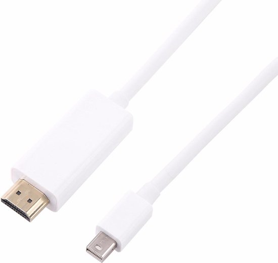 GOLD PLATED Mini Displayport (Thunderbolt) Naar HDMI Kabel / Adapter / Converter Mini Display Port To HDMI (Male) Geschikt Voor Apple / Mac / Macbook - 3 meter - Wit - AA Commerce