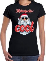 Fout kerst shirt / shirt zwart - stoere santa motherfucking cool  voor dames - kerstkleding / christmas outfit S