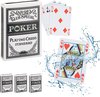 Afbeelding van het spelletje Relaxdays 4x speelkaarten poker - pokerkaarten plastic - 216 kaarten - waterdicht