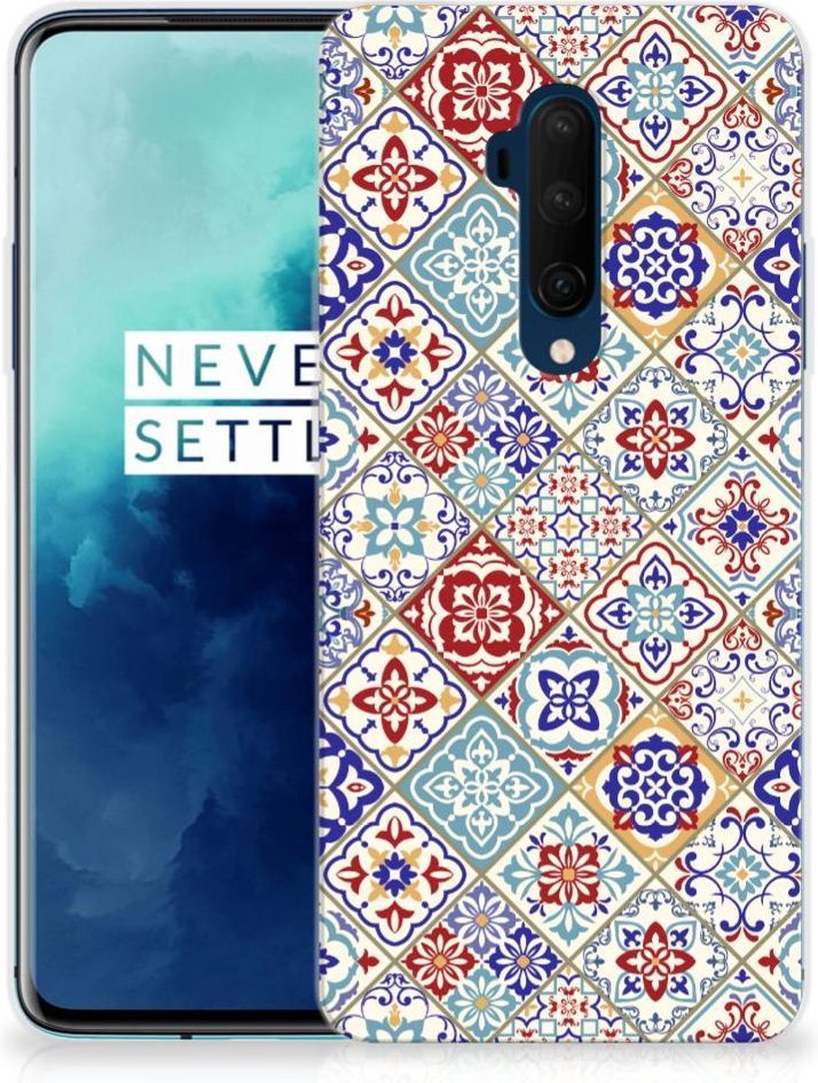 OnePlus 7T Pro TPU Siliconen Hoesje Tiles Color