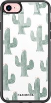 iPhone 8/7 hoesje glass - Cactus print | Apple iPhone 8 case | Hardcase backcover zwart