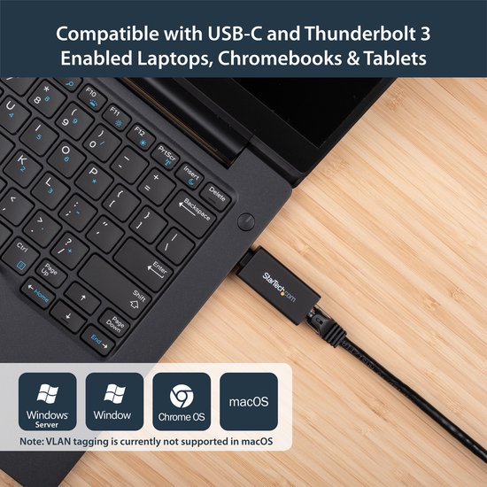 StarTech.com Adaptateur USB C vers Gigabit Ethernet - Adaptateur Réseau 1Gbps NIC USB 3.0/USB 3.1 Type C - 1GbE USB-C vers RJ45/Port LAN TB3 Compatible Windows MacBook Pro Chromebook