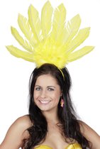 Tiara samba met gele veren