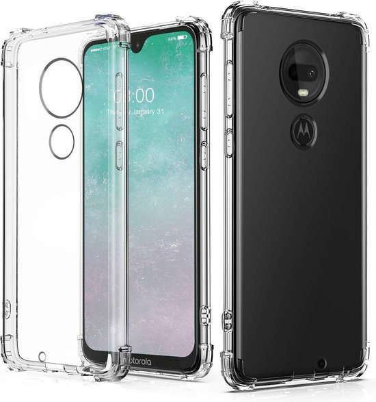 Motorola Moto G7 / G7 Plus Transparant Anti Burst Hoesje / Hard Shock Proof Crystal Clear TPU Case - van Bixb