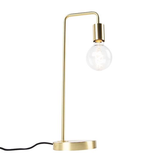 QAZQA facil - Art Deco Tafellamp - 1 lichts - H 490 mm - Goud/messing - Woonkamer | Slaapkamer | Keuken
