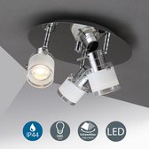 B.K.Licht - Badkamer Plafondspots - met 3 lichtpunten - GU10 fitting - draaibare opbouwspots - plafondspots - IP44 - incl. 3x GU10 - 3.000K - 400Lm