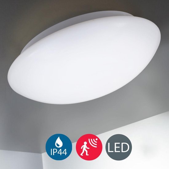 B.K.Licht - Plafondlamp - badkamerlamp - IP44 - met bewegingssensor - Ø29cm  - 4.000K -... | bol.com