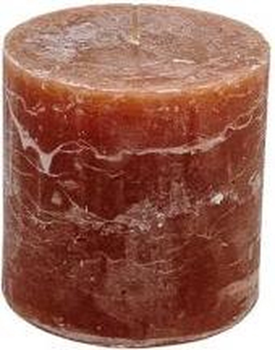 Stompkaars cognac - KaarsenKerstkaarsen - paraffine - 10 centimeter x 10 centimeter
