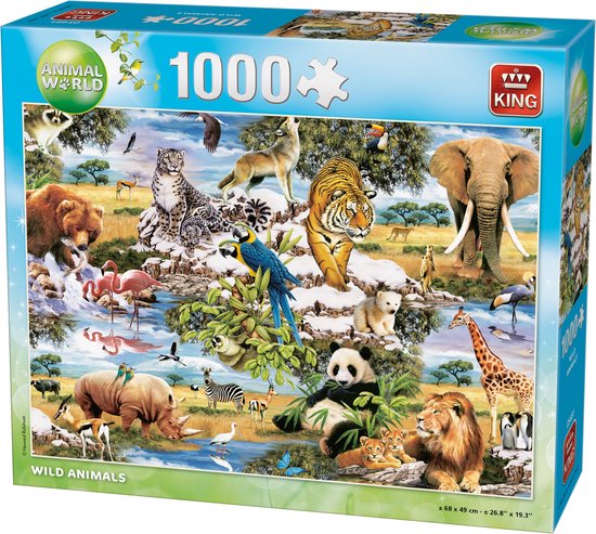 Buitensporig voorzetsel controleren Puzzel 1000 Stukjes Volwassenen - Legpuzzel - King puzzel - Wilde dieren  68x49cm | bol.com