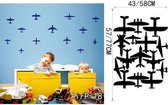 3D Sticker Decoratie Vliegtuig Muursticker Slaapkamer Afneembare helikopter Vinyl zelfklevende muurdecoraties Muurschildering voor kinderkamer en jongens - AirP18 / Small