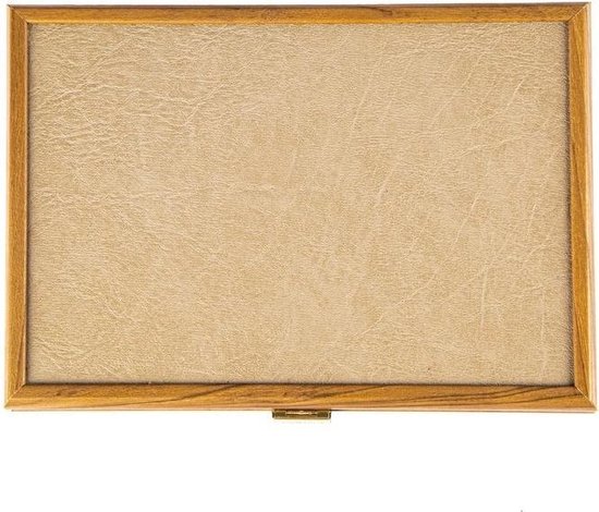 Thumbnail van een extra afbeelding van het spel Walnoot houten kist met Leatherette Bruin deksel