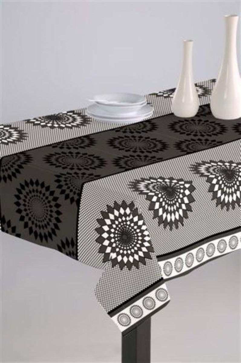 Nappe En Toile Cirée Lavable En Plastique LUX Ovale Avec Ourlet Alexis 140 X 240 Cm