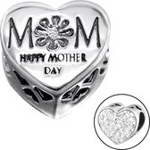 Mom hart Mothersday moederdag 27 cristal zirkonia bedel | Zilverana | geschikt voor Biagi , Pandora , Trollbeads armband | 925 zilver