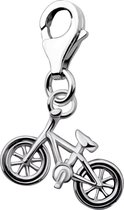 Quiges – 925 - Zilver – Charm - Bedel - Hanger - 3D Fiets - met – sterling - zilver - karabijnslot - geschikt - voor - Zinzi, Thomas – Sabo - Ti Sento - Bedelarmband HC308