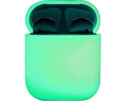 Hoesje - Geschikt voor Apple Airpods 2 - Siliconen Dun Met Clip - Case Cover - Silicone Hoes - Glow in the dark
