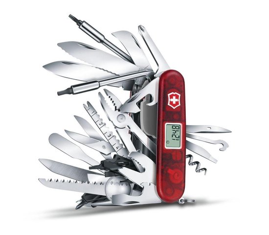 Victorinox Swiss Army Champs Multitool 80 Functies Transparant Rood