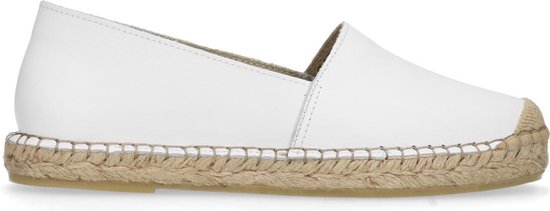 Manfield - Dames - Witte leren espadrilles - Maat 38 | bol.com