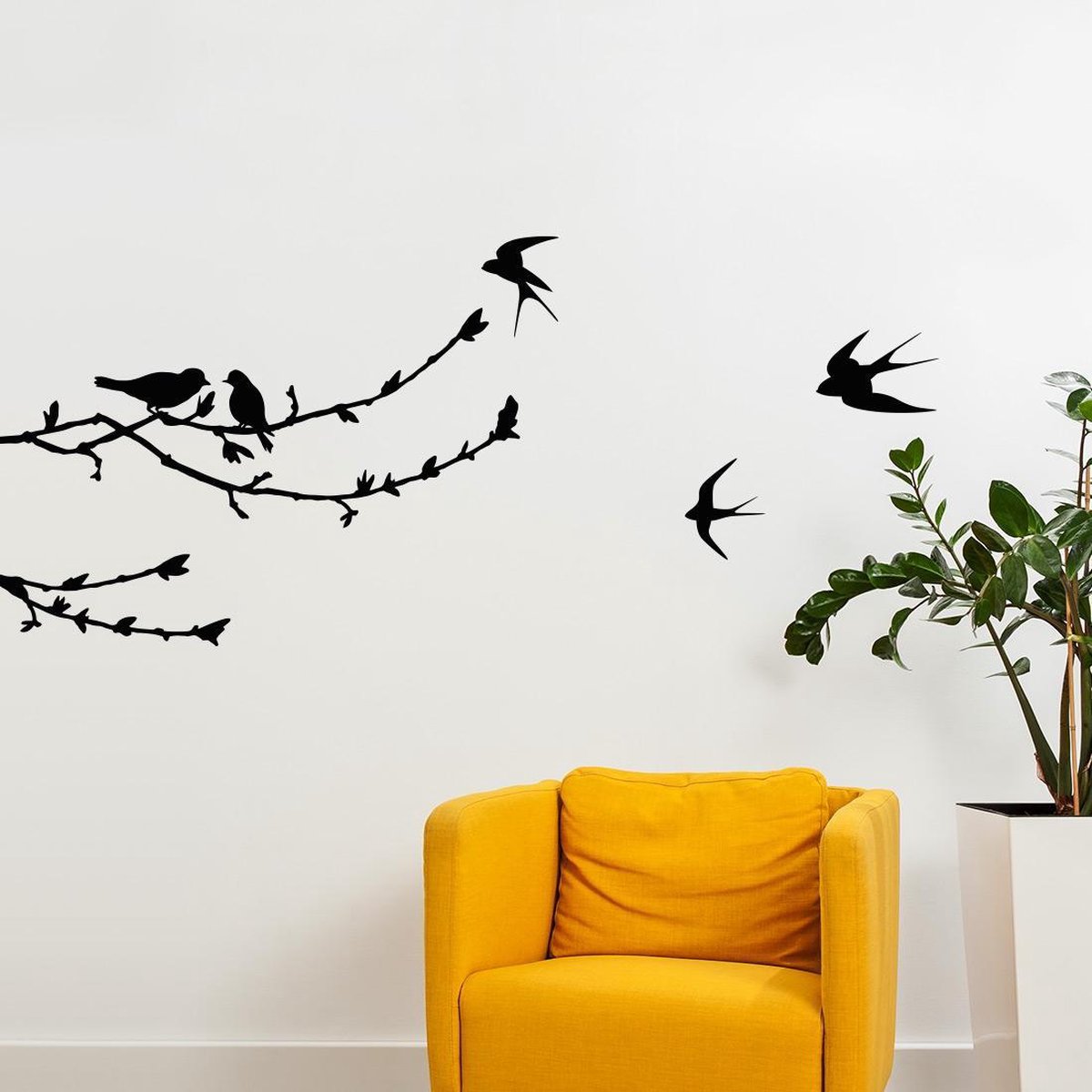 RoomMates stickers muraux - Branche avec oiseaux et papillons - RoomMates