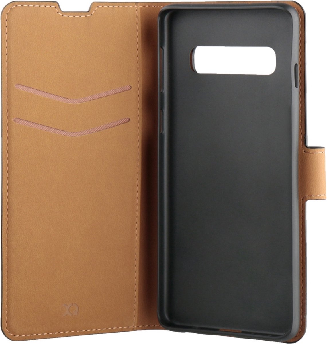 Samsung Galaxy S10 Plus Hoesje - Xqisit - Slim Serie - Kunstlederen Bookcase - Zwart - Hoesje Geschikt Voor Samsung Galaxy S10 Plus