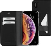 Mobiparts hoesje geschikt voor Apple iPhone X/10 Apple iPhone Xs - Wallet/Boekhoesje - Eco Leer - Magneet Sluiting - Opberg vakken - Zwart
