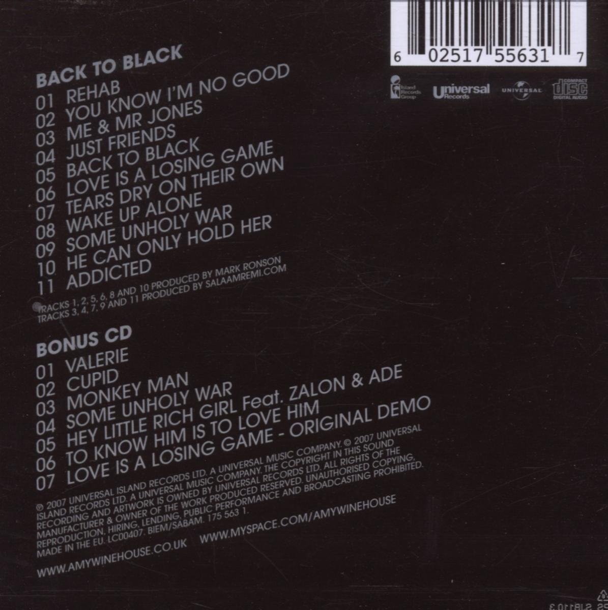 Back To Black (Deluxe Edition), Amy Winehouse CD (album) Muziek