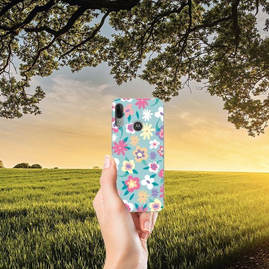 Coque pour Motorola Moto E6 Plus Coque de Protection Flower Power