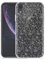 Geschikt voor Apple iPhone Xr Hoesje Tattoo wit - Designed by Cazy