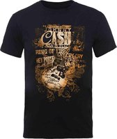 Johnny Cash Heren Tshirt -S- Guitar Song Titles Zwart