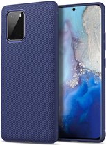 Samsung Galaxy S20 Hoesje Twill Slim Textuur Blauw