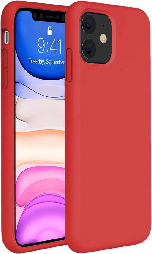 Iphone 11 Hoesje Siliconen Case Hoes Back Cover Tpu Rood Bol Com
