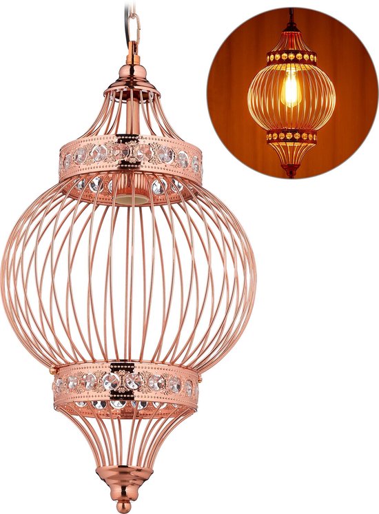 Mededogen onwettig Concurreren Relaxdays oosterse hanglamp - plafondlamp - koper - lamp - eetkamer lamp -  arabisch - E27 | bol.com