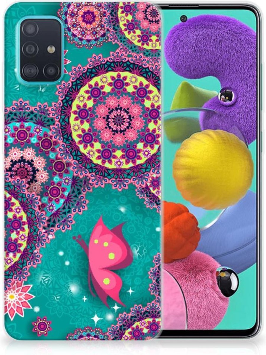 Samsung Galaxy A51 Hoesje maken Cirkels en Vlinders