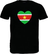 Suriname T-Shirt Hartje Zwart / Wit / Grijs / Blauw / Groen