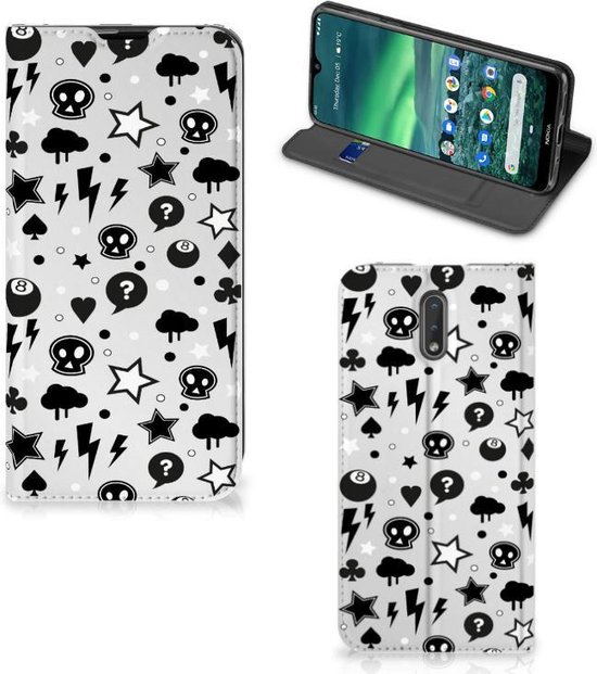 Mobiel BookCase Nokia 2.3 Silver Punk